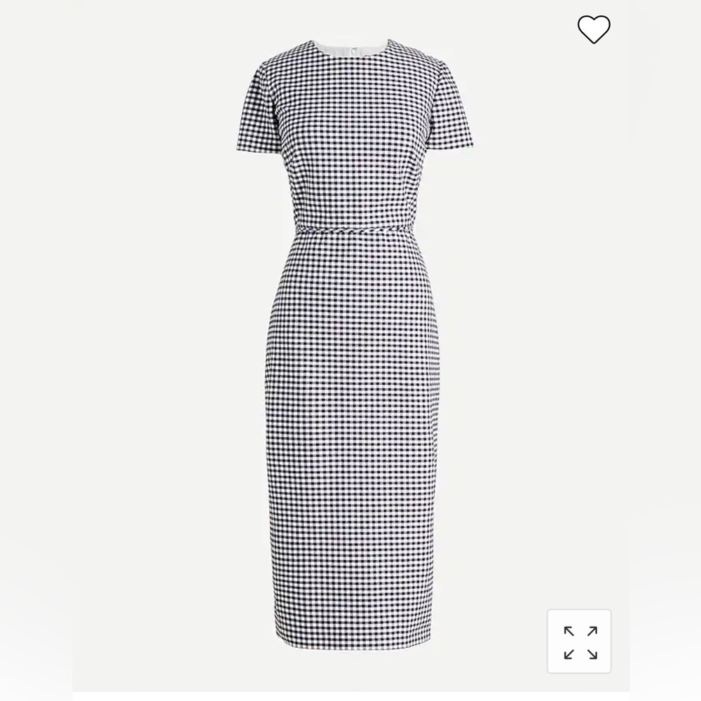 Sheath dress in gingham bi-stretch cotton